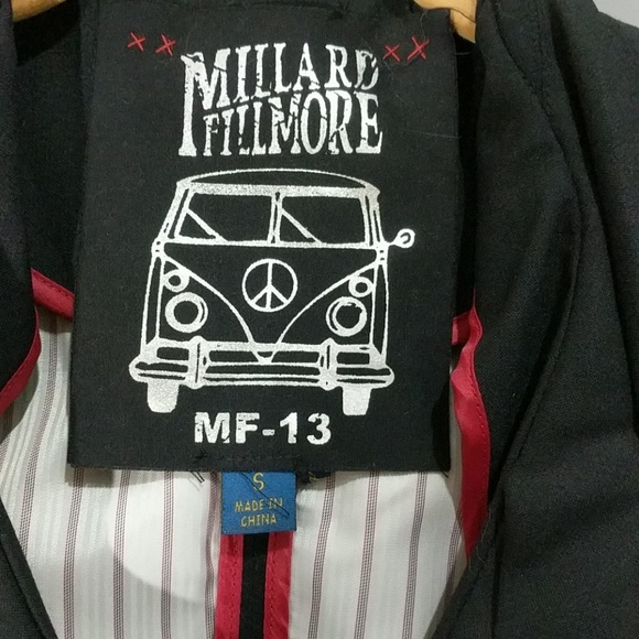 MILLARD FILLMORE Wool Blend Retro Pin-up Style Peplum Jacket Blazer Black Small - Picture 3 of 5